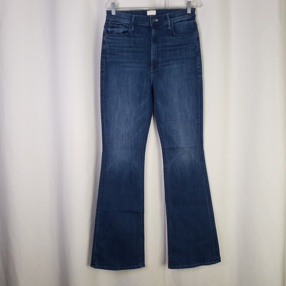 Mother The Mellow Drama Flare Jeans Anchor Point Dark Wash Blue Size 33